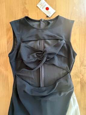 Shein X Black Cutout Twist Front Sleeveless Dress